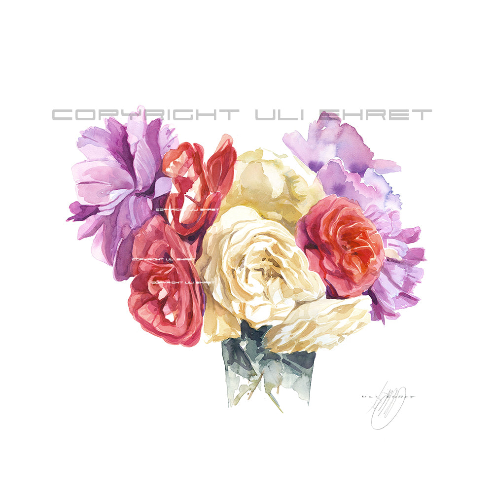 #0887 Pivoines et roses