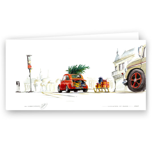 Karte #009 - 'Christmas at Rome' - Fiat 500 Nannini