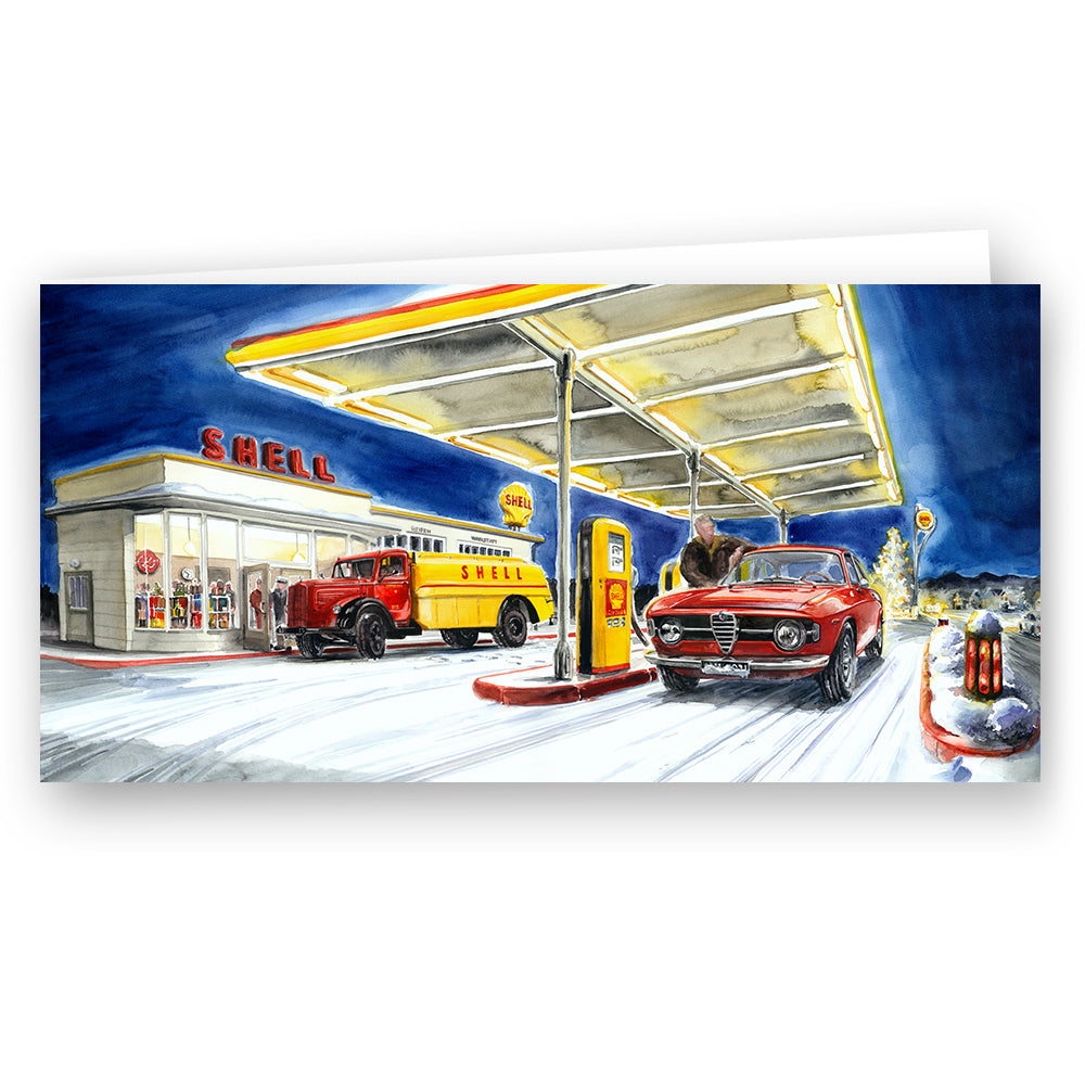 Karte #023 - "Alfa an der Tankstelle"