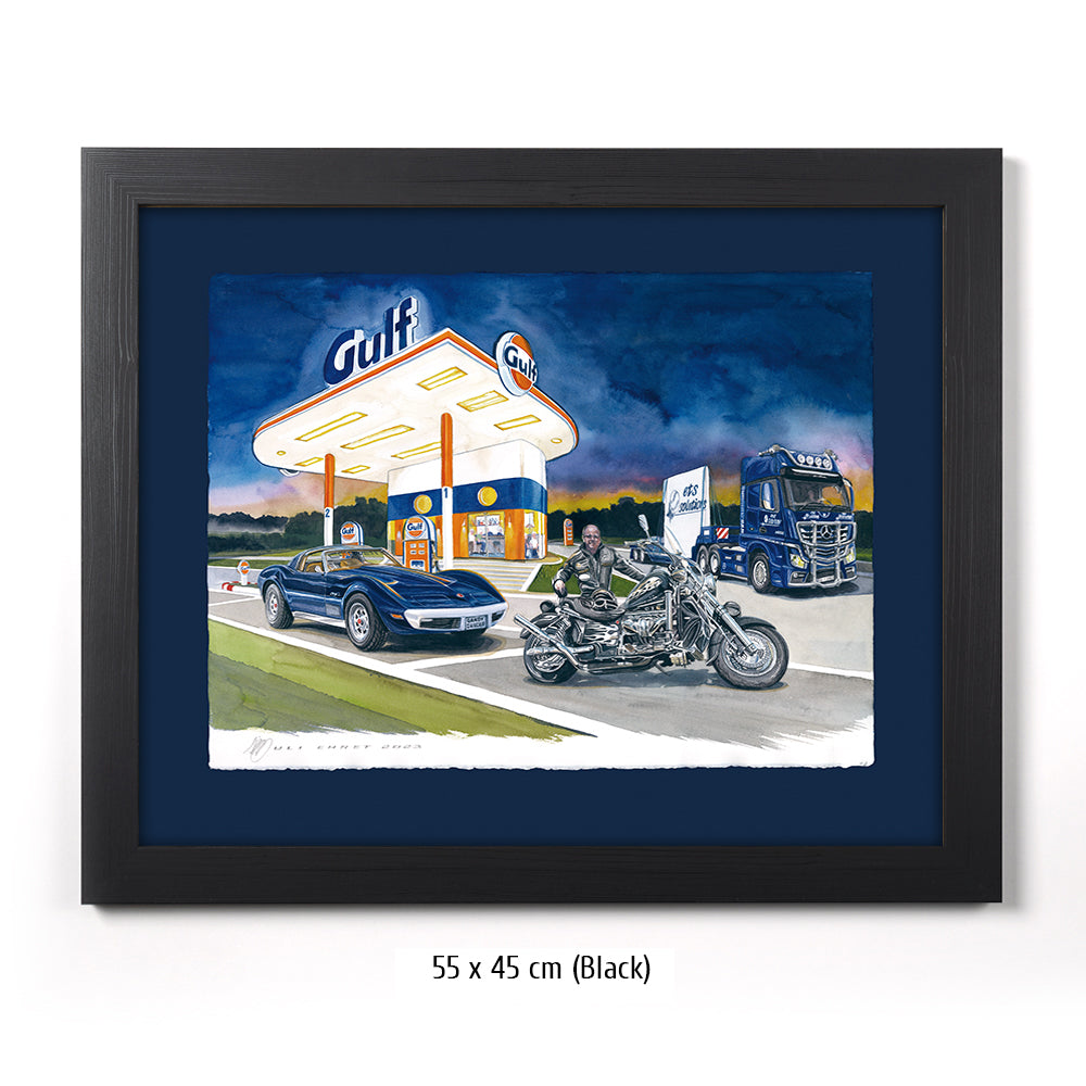 #1092 'Corvette C3 at a Gulf station'