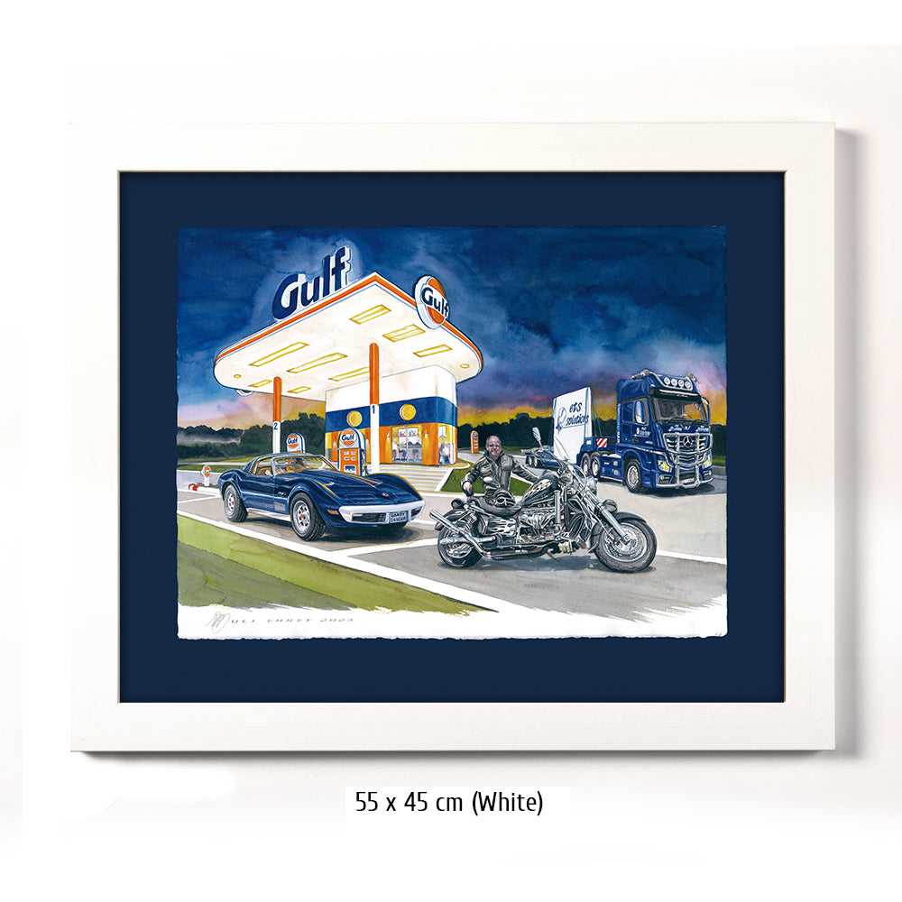 #1092 'Corvette C3 at a Gulf station'