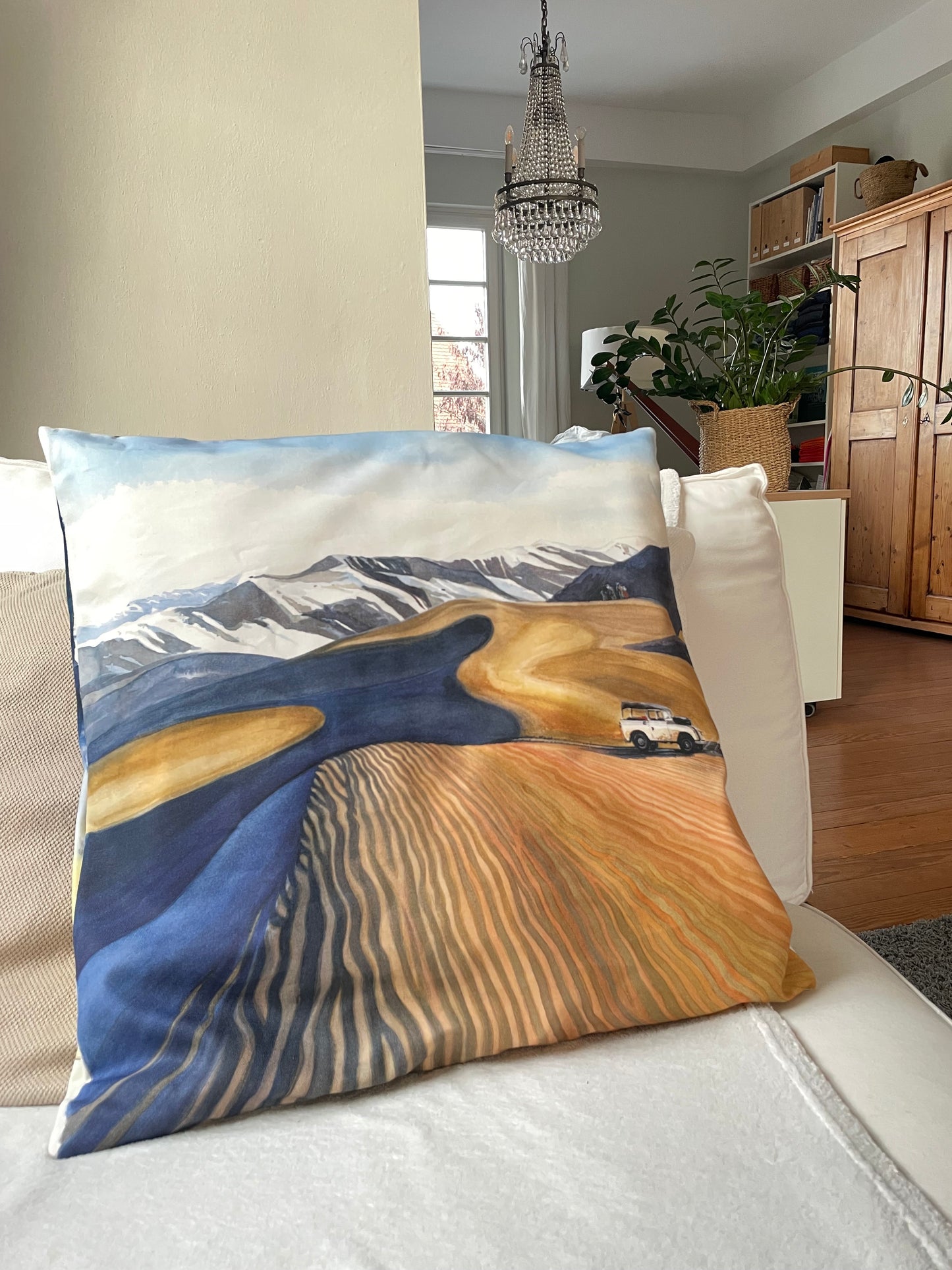 K2 Kissen "Solitude Bleu & Landrover in Colorado"