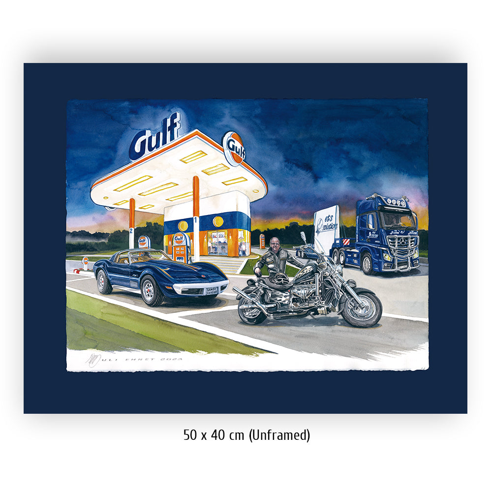 #1092 'Corvette C3 at a Gulf station'