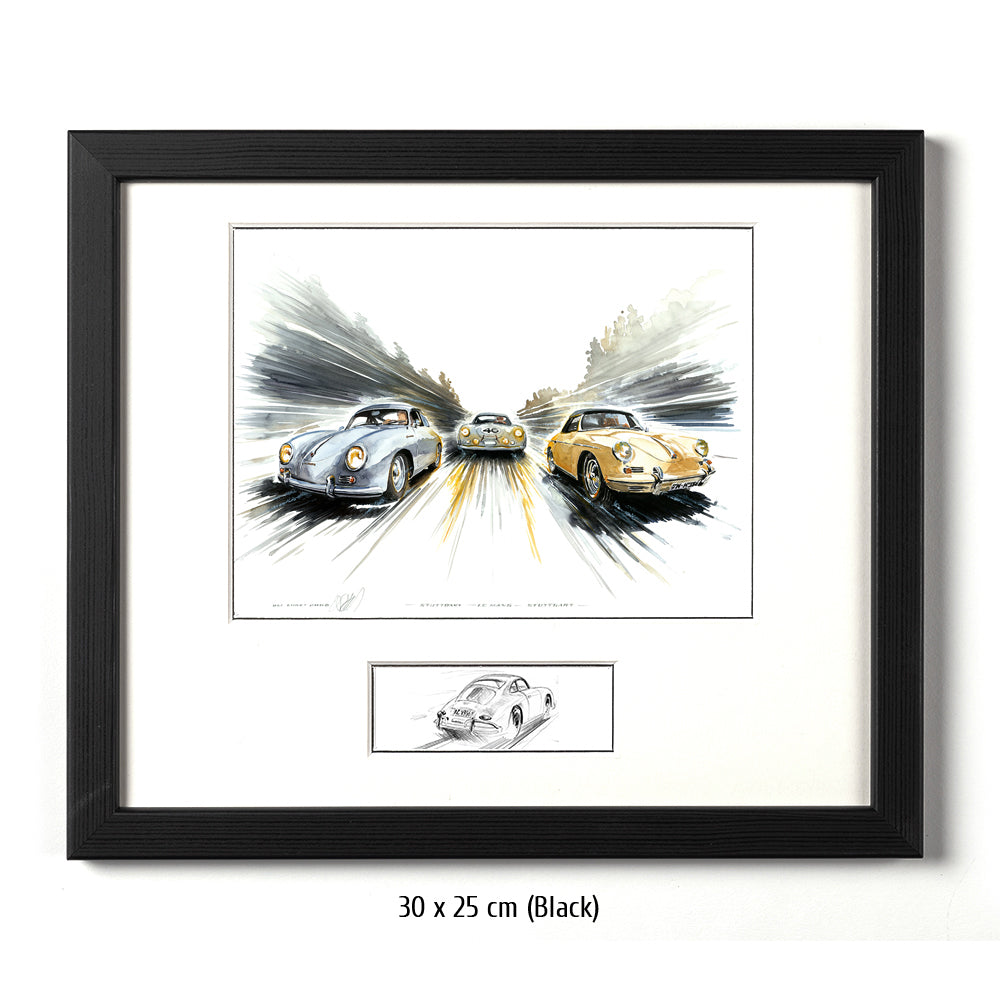 #0199 Porsche 356, 'Stuttgart - Le Mans - Stuttgart'