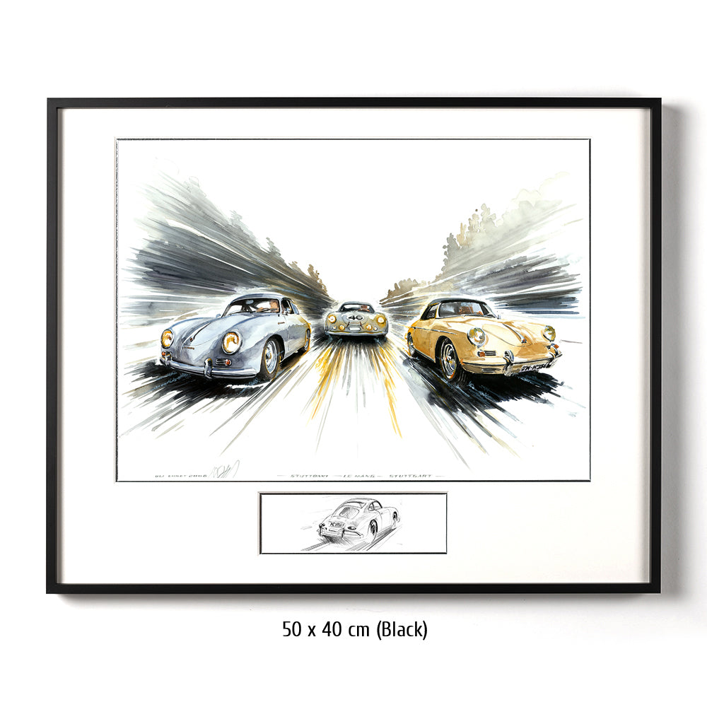 #0199 Porsche 356, 'Stuttgart - Le Mans - Stuttgart'