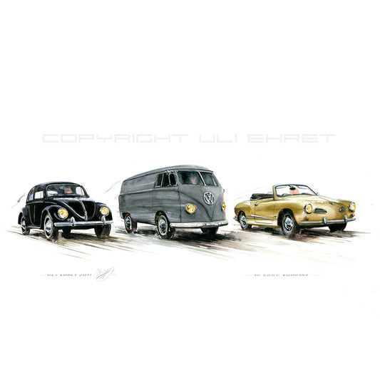 #0338 VW Beetle, VW T2 Bulli, Karmann Ghia