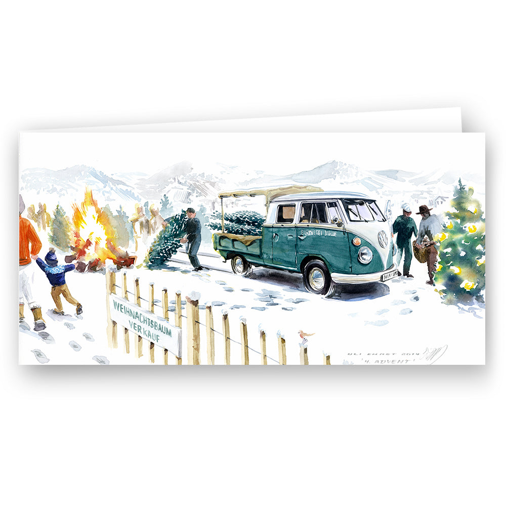 Card 4th Advent - VW Bulli